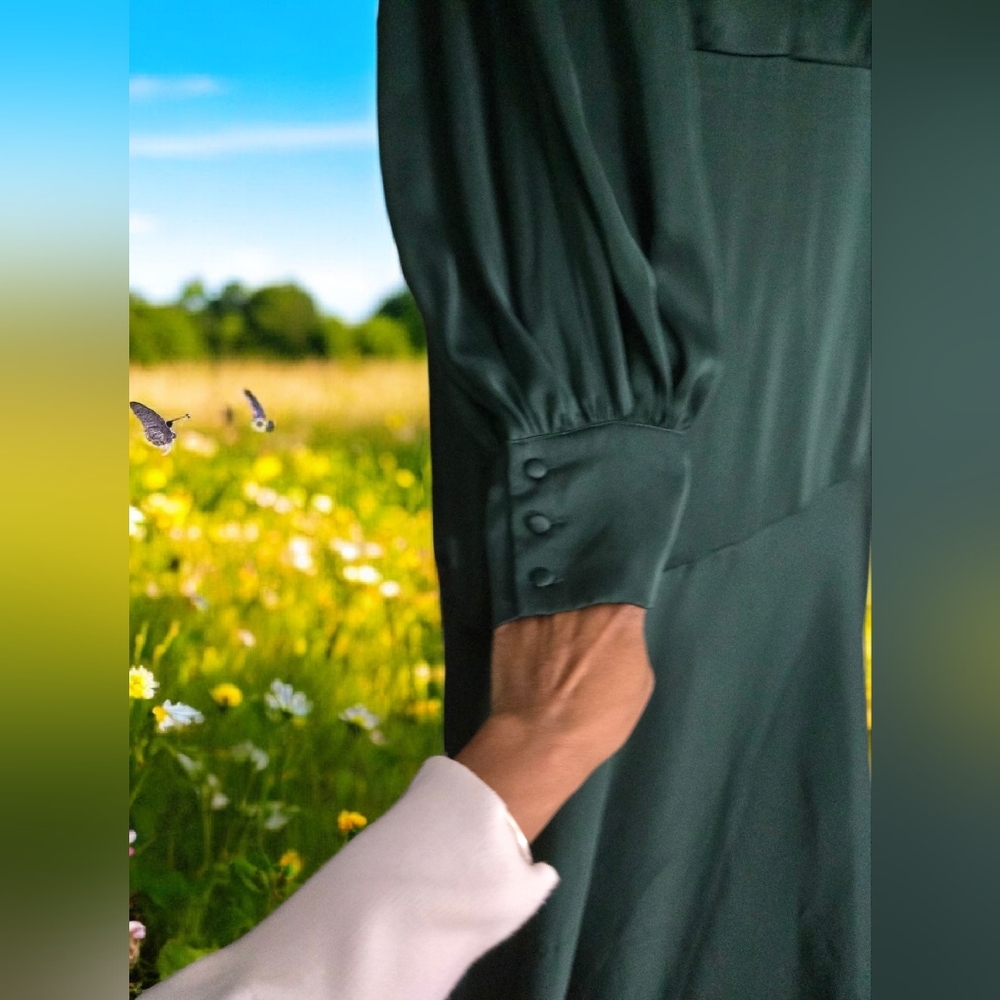 Fashion to Figure Deep Green Long Sleeve Dress Size 2x - Picture 6 of 7